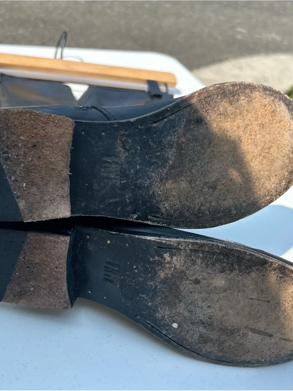 Frye Black Leather black Zip Riding Boots